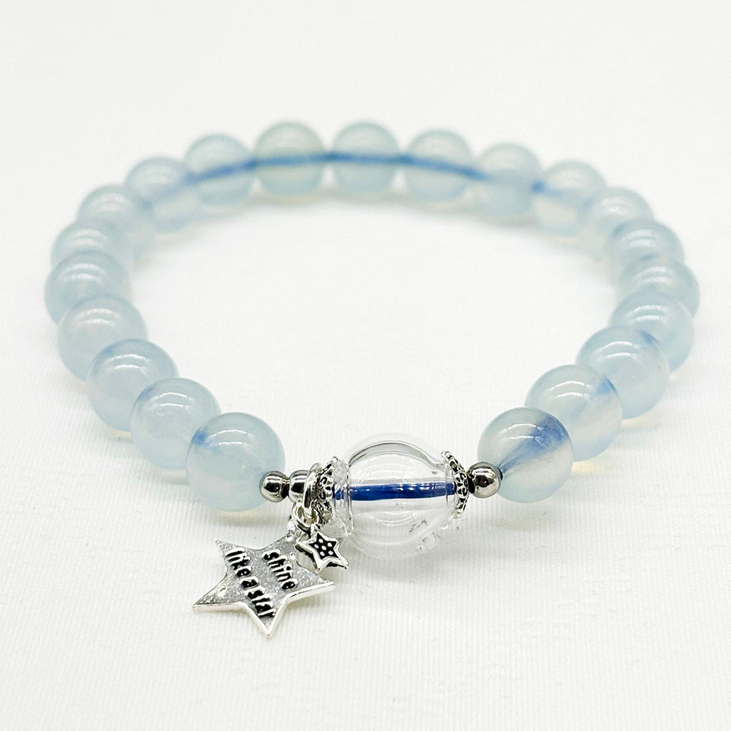 Sterling Silver Crystal Aroma Bracelet - Aquamarine | Energy & Healing | Diffuser Jewellery