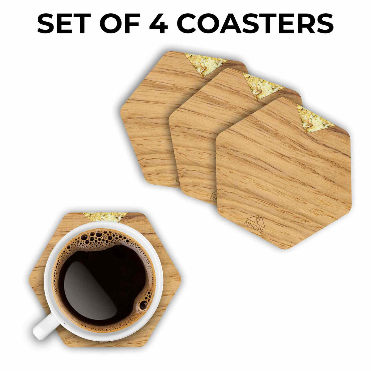 Wooden Coasters - Oak / Set of 4 Coasters