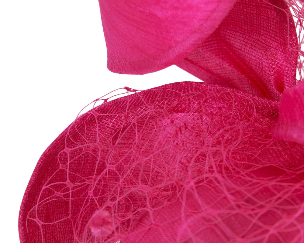 Fuchsia Pillbox Fascinator with Veiling by Max Alexander