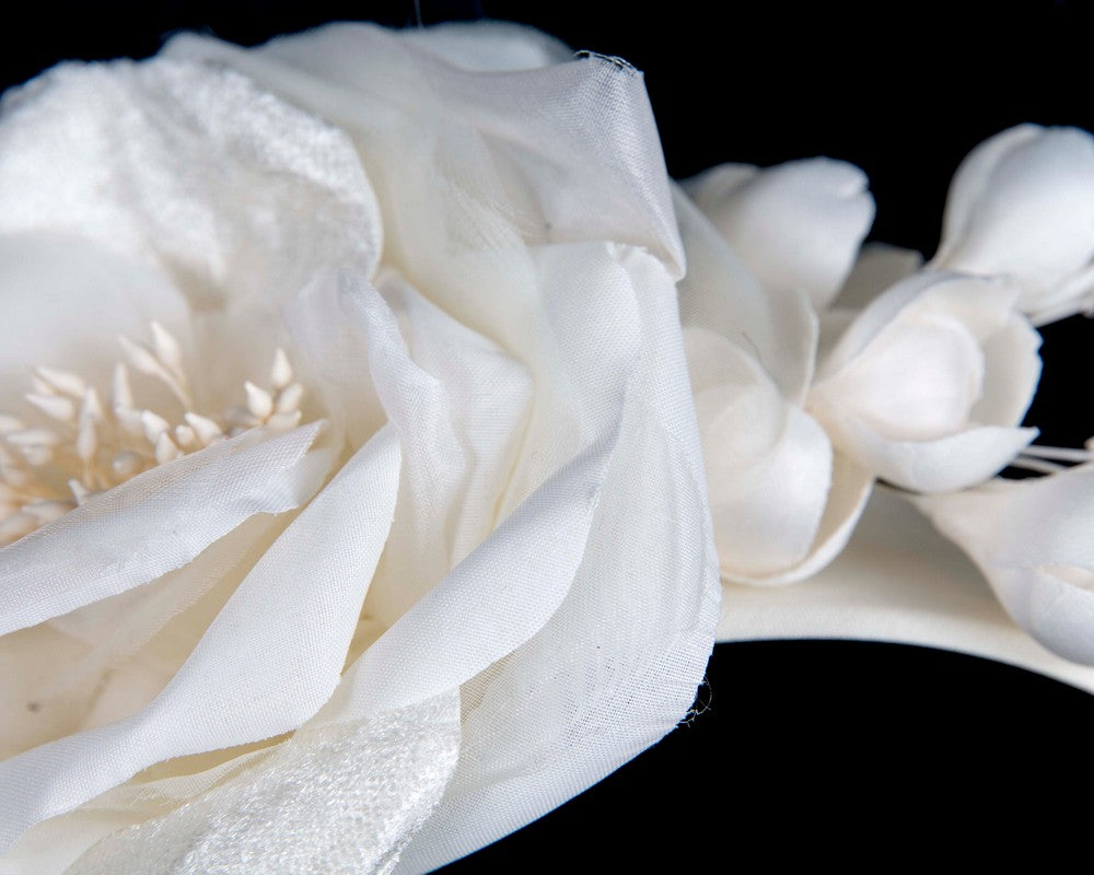 Large cream flower fascinator headband by Max Alexander
