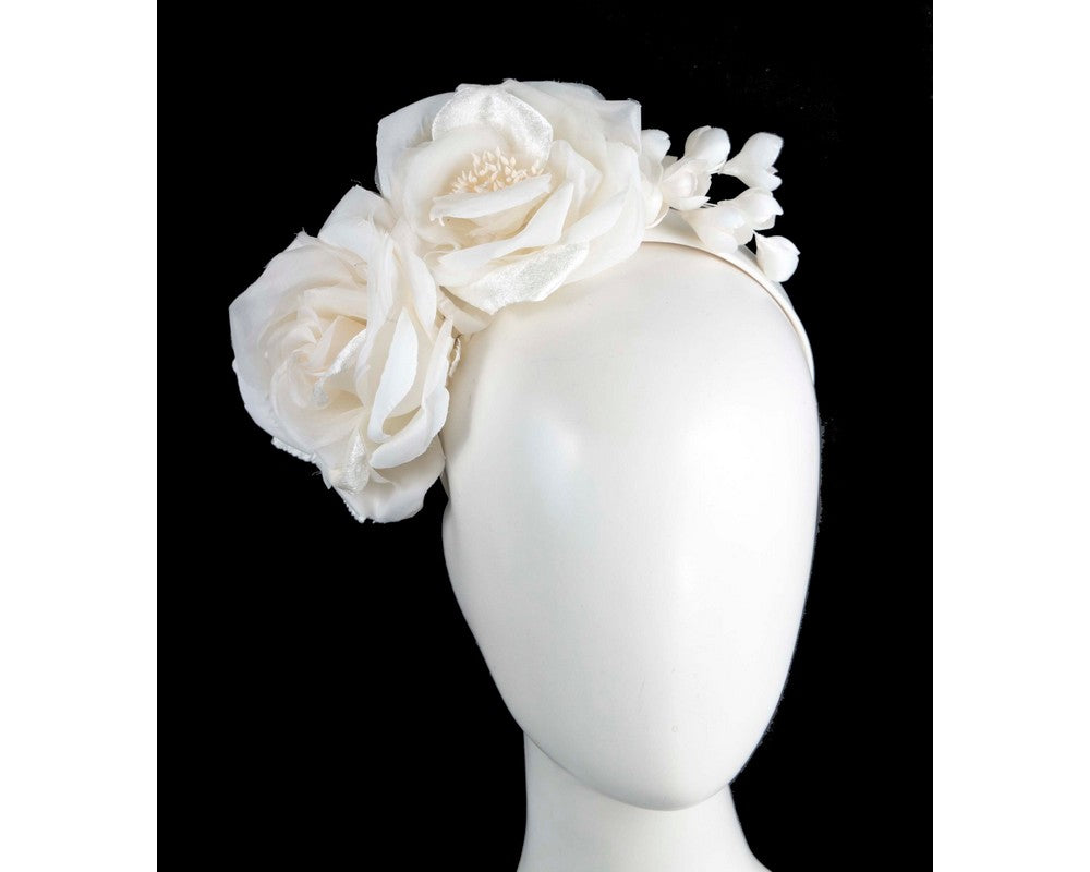 Large cream flower fascinator headband by Max Alexander