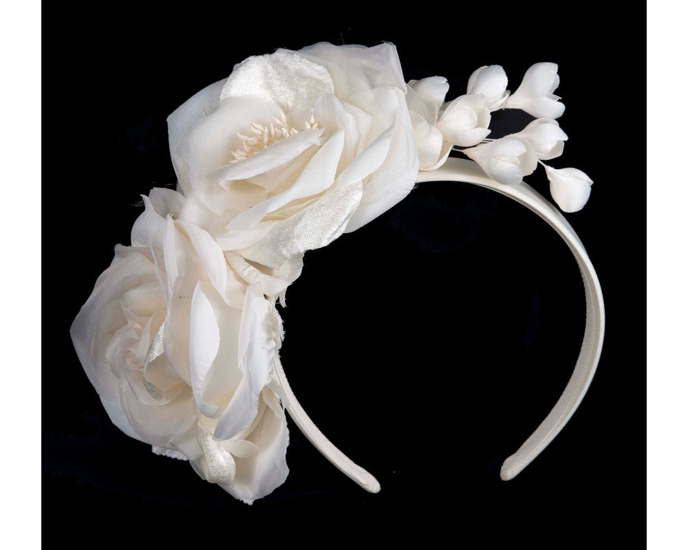 Large cream flower fascinator headband by Max Alexander