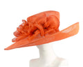 Orange wide brim sinamay fashion hat by Max Alexander