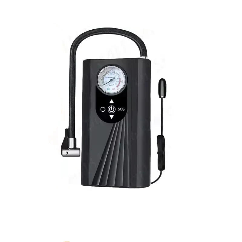 High-Precision Portable Air Pump Compressor Digital Tyre Inflator Black