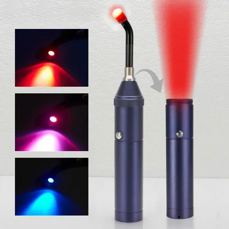 3-in-1 Red Light Therapy Wand Infrared & Blue Light Blue